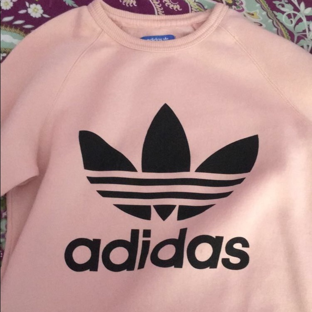 Adidas baby pink crewneck!!!! 💓 worn only ONCE!!!